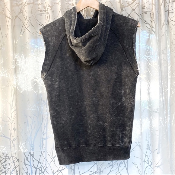 Joyrich gray orange cut off hoodie sleeveless sweater sweatshirt - Picture 4 of 8